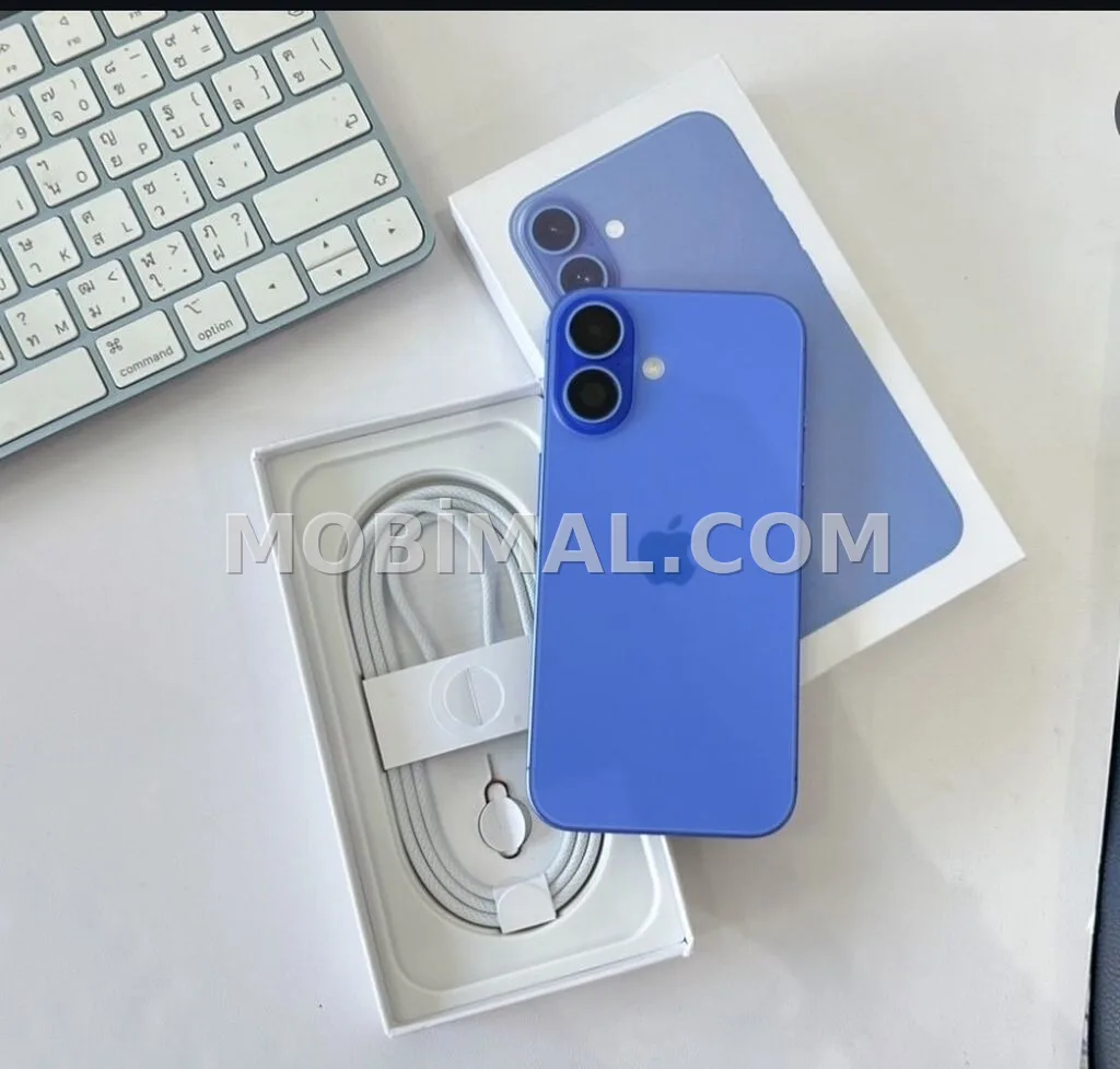 IPhone 16, 256 GB, Göy, Zəmanət, Simsiz şarj, Face ID