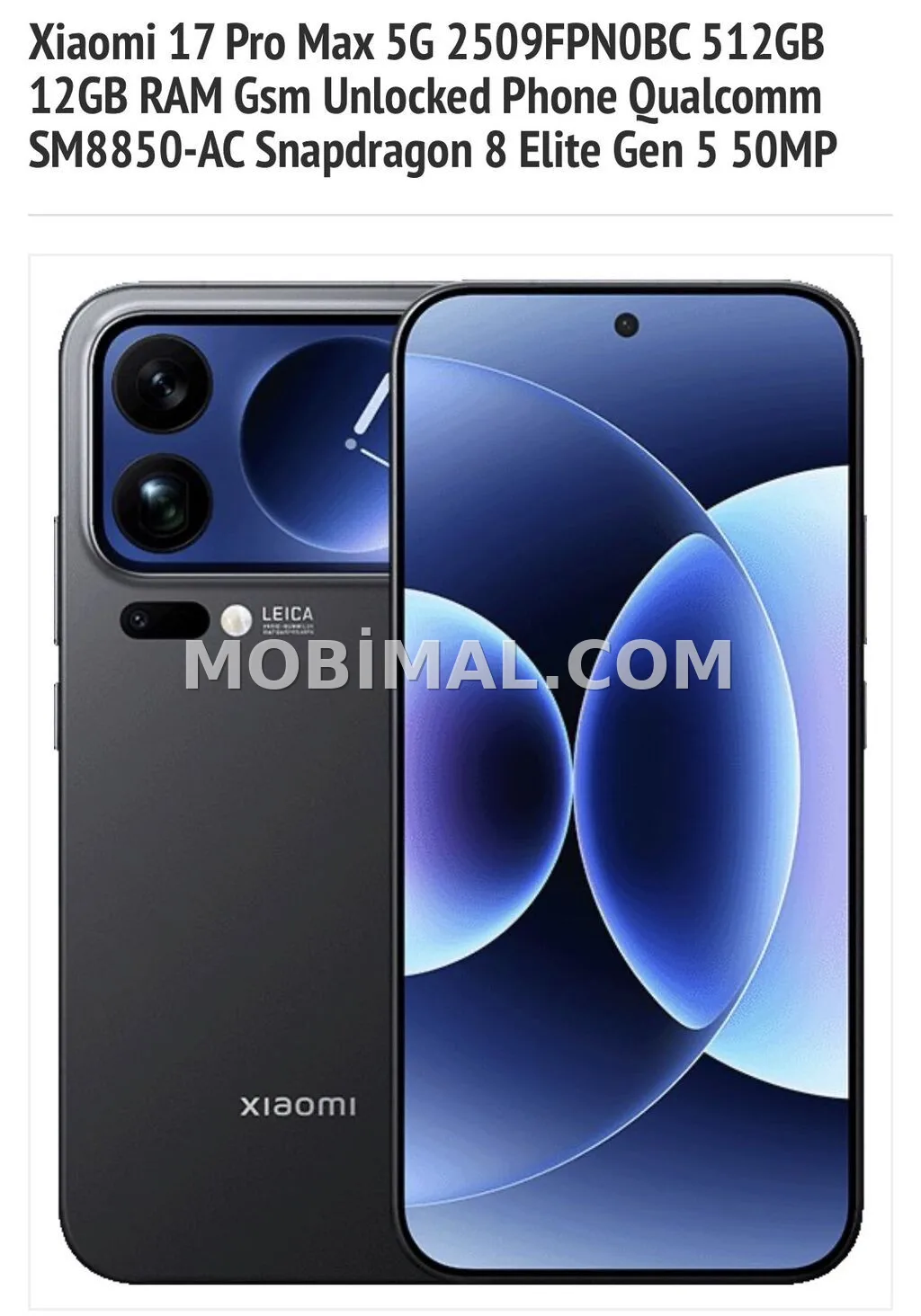 Xiaomi 512 GB, rəng - Qara, Düyməli, Sensor, Simsiz şarj