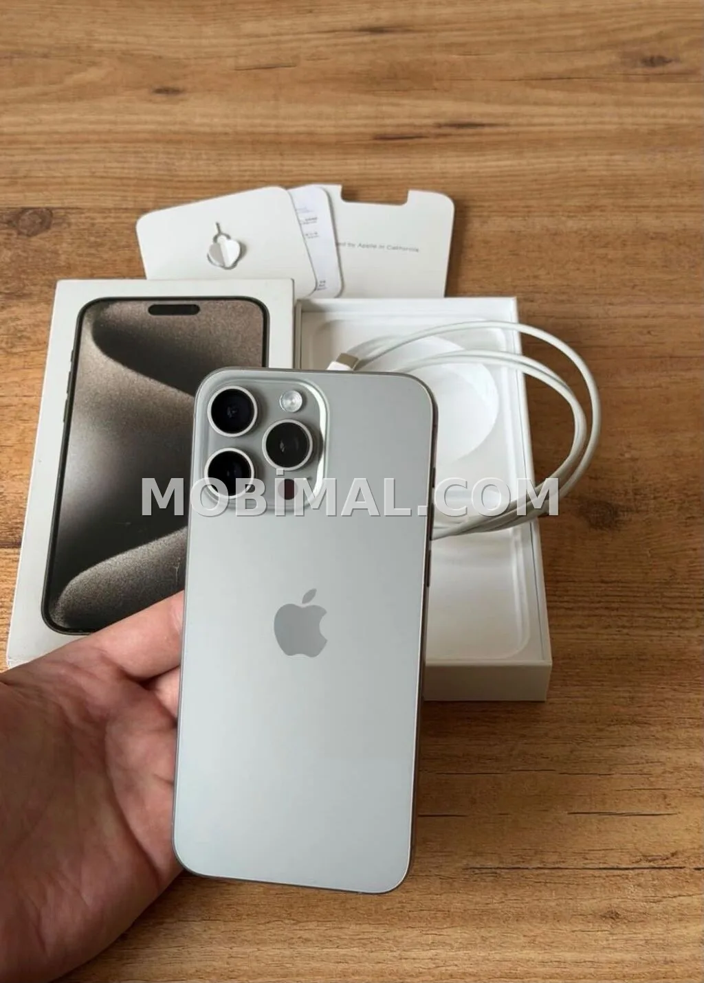 IPhone 15 Pro, 256 GB, Natural Titanium, Zəmanət, Simsiz şarj, Face ID