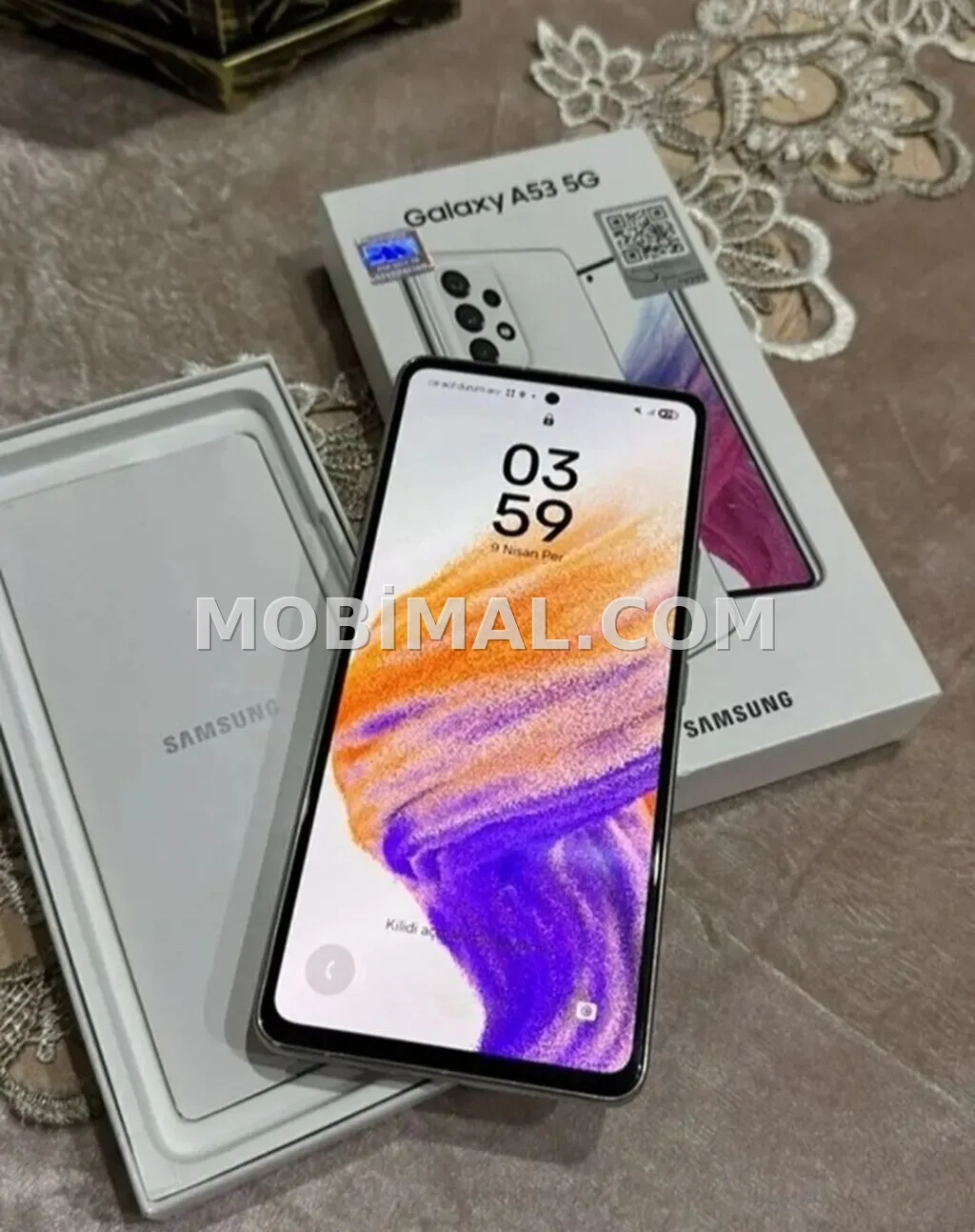 Samsung Galaxy A53 5G, 256 GB, rəng - Ağ, Barmaq izi