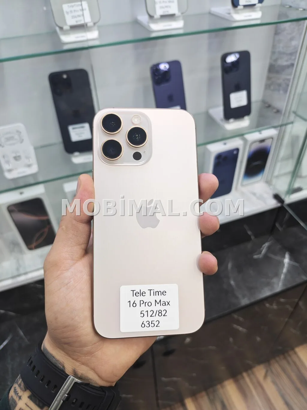 IPhone 16 Pro Max, 512 GB, Desert Titanium, Zəmanət, Simsiz şarj, Face ID