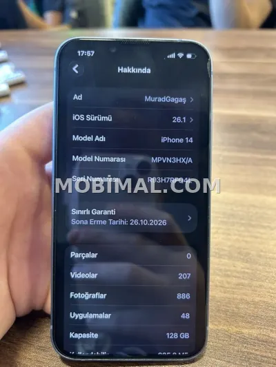 IPhone 14, 128 GB, Göy, Zəmanət